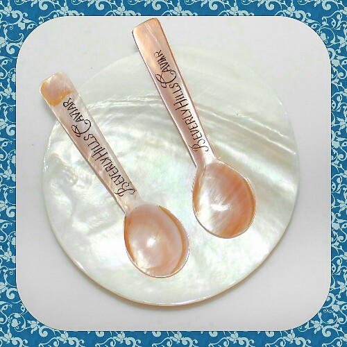 Mother of pearl luxury plate and spoon - Classic combo