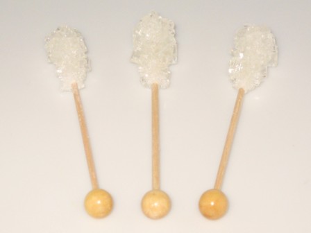 Crystallized White Sugar On a bamboo stick - 3 pc