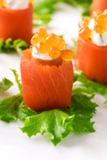 Smoked Salmon with Red Salmon Caviar